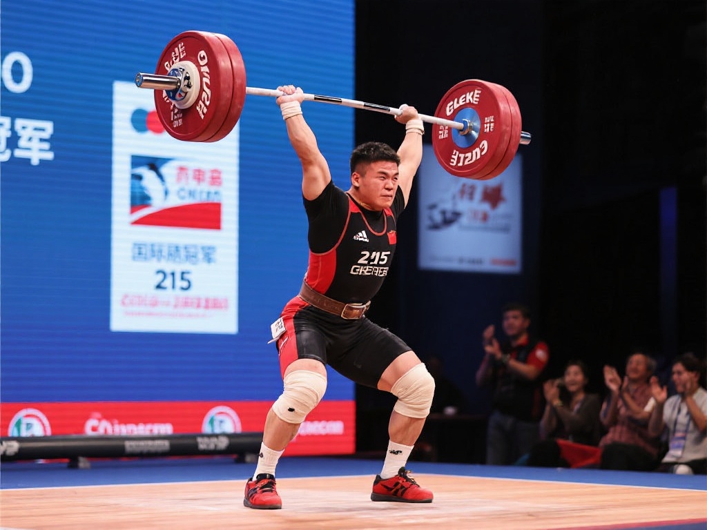 “全国男子举重锦标赛:109公斤级巅峰对决” 另一位备受关注的选手则是卫冕冠军。他在挺